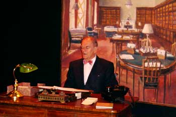 Moray Watson playing the youthful JLM in Act I, set in the library at Brooks's Club.